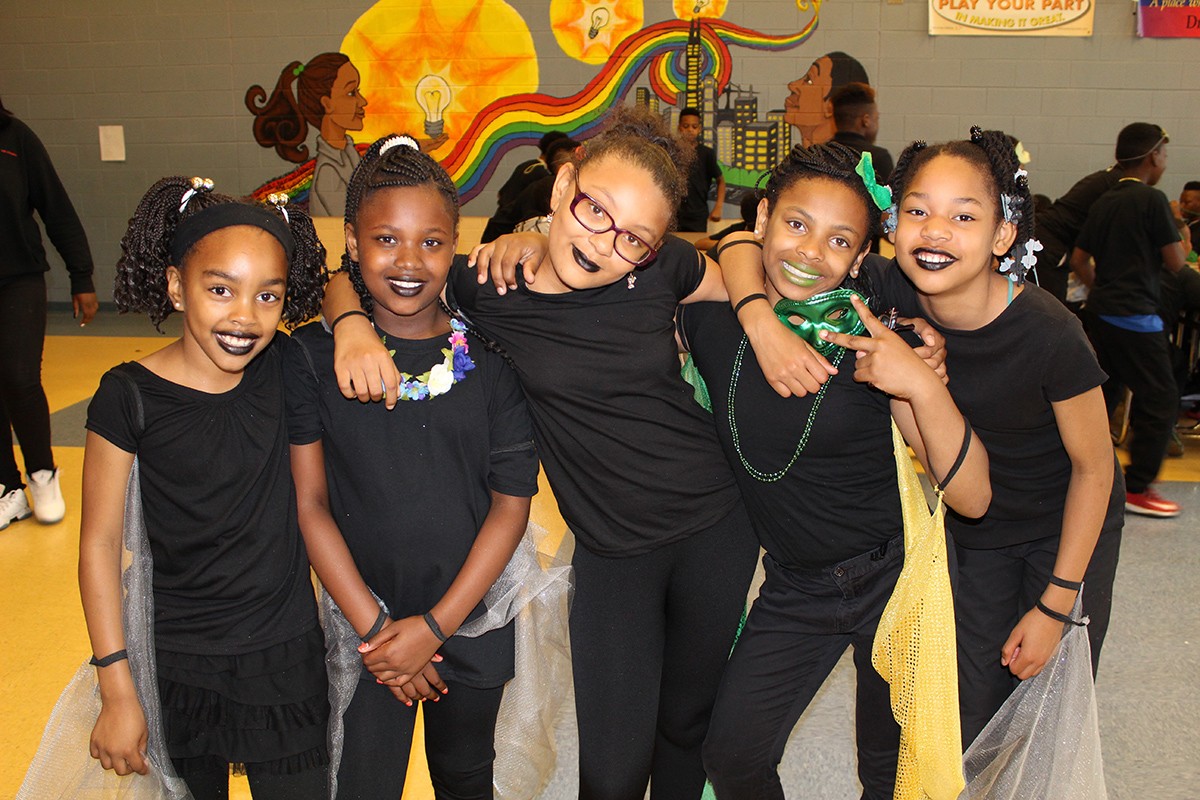 Miles Davis students preparing to perform in their end-of-year show, June 2016.